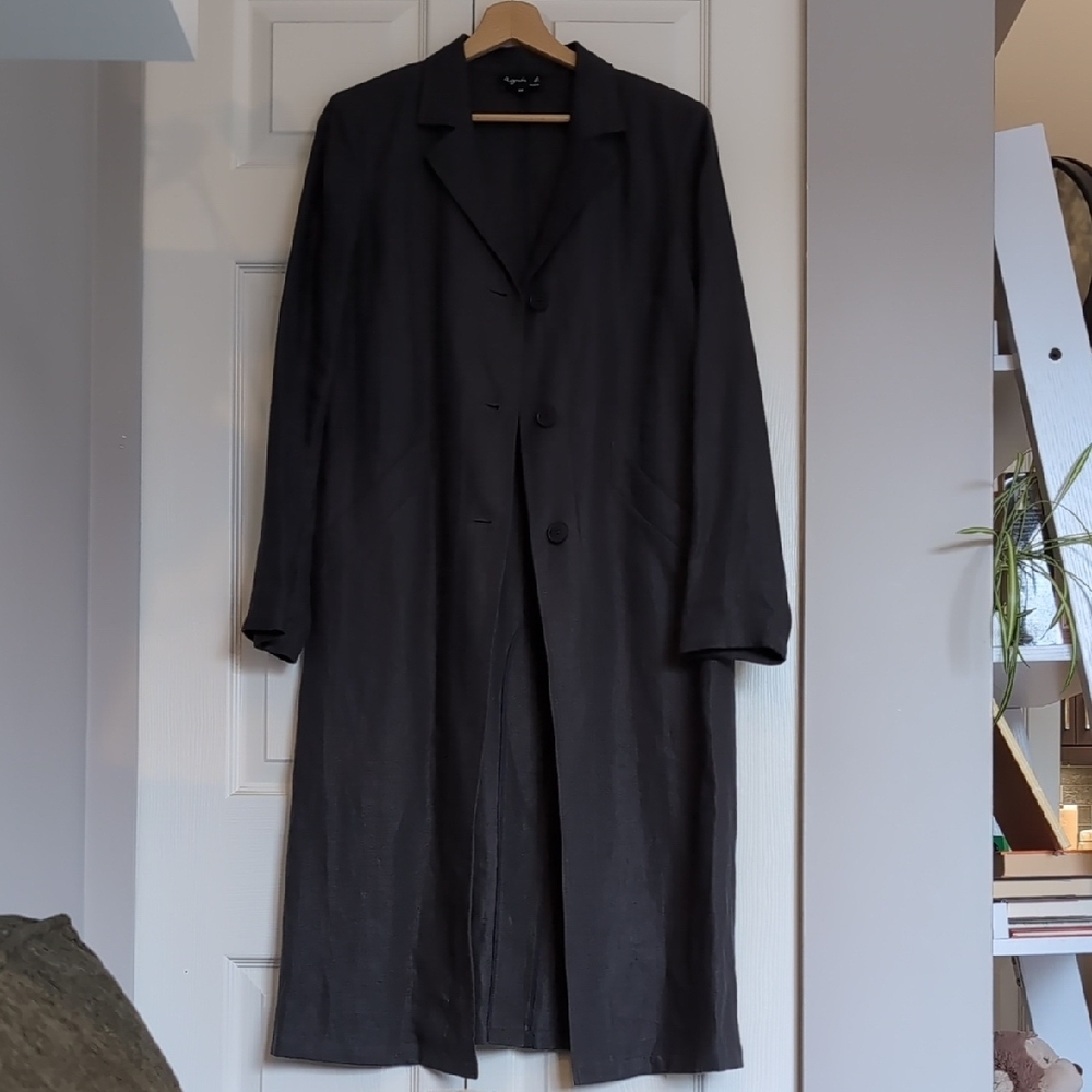Agnes B linen duster coat